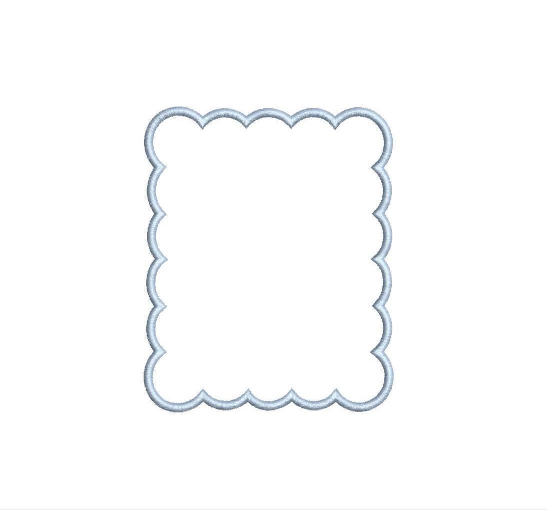 Scalloped Rectangle Applique Bundle (2 Versions) PES DST ++ Machine Embroidery Design, In the Hoop Project, Milestone Card, Banner, Download