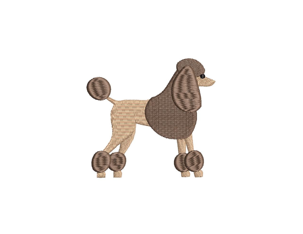 Poodle 6 Sizes PES DST JEF ++ Machine Embroidery Design Instant Download