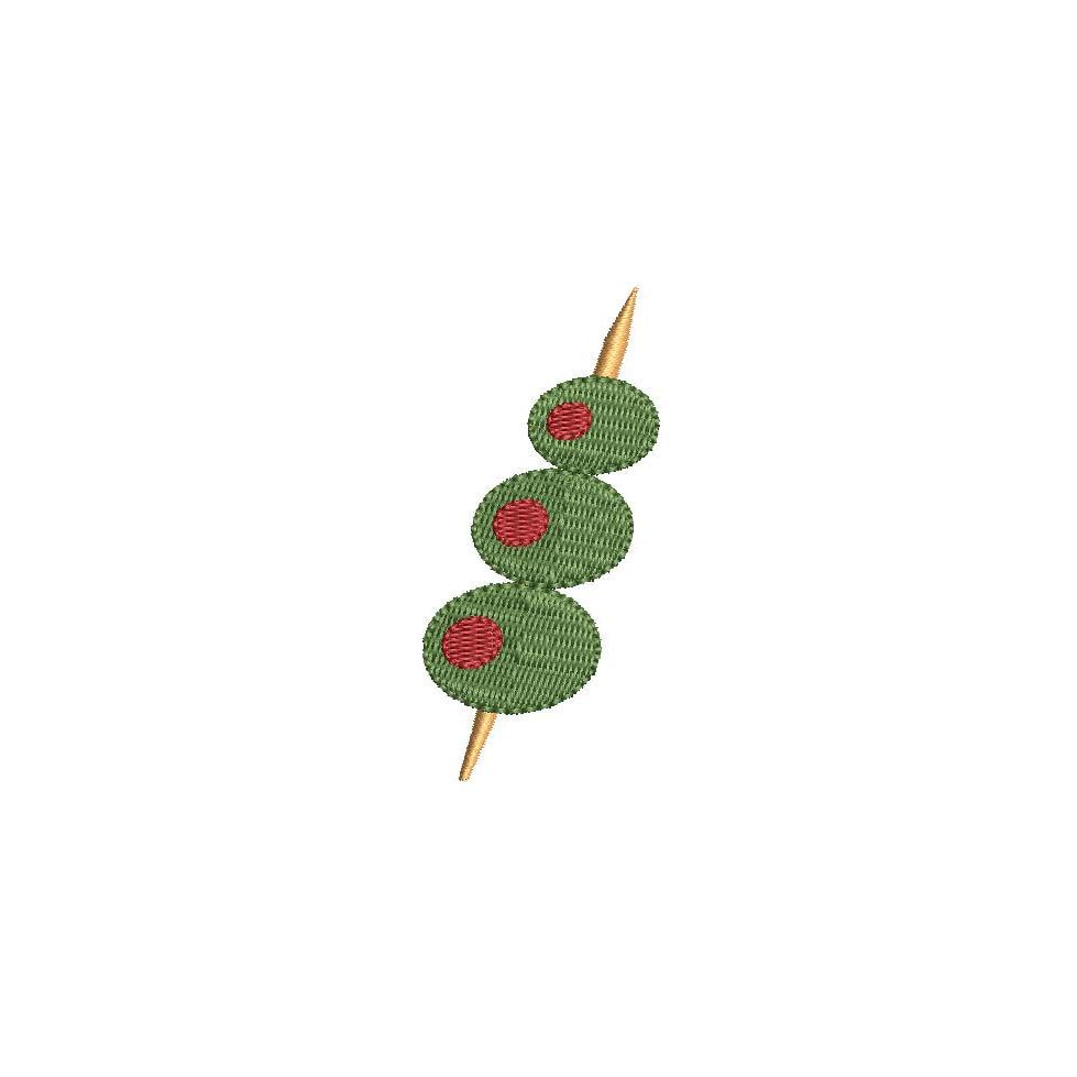 Martini Olive Pick Bundle PES DST JEF ++ Machine Embroidery Design Instant Download