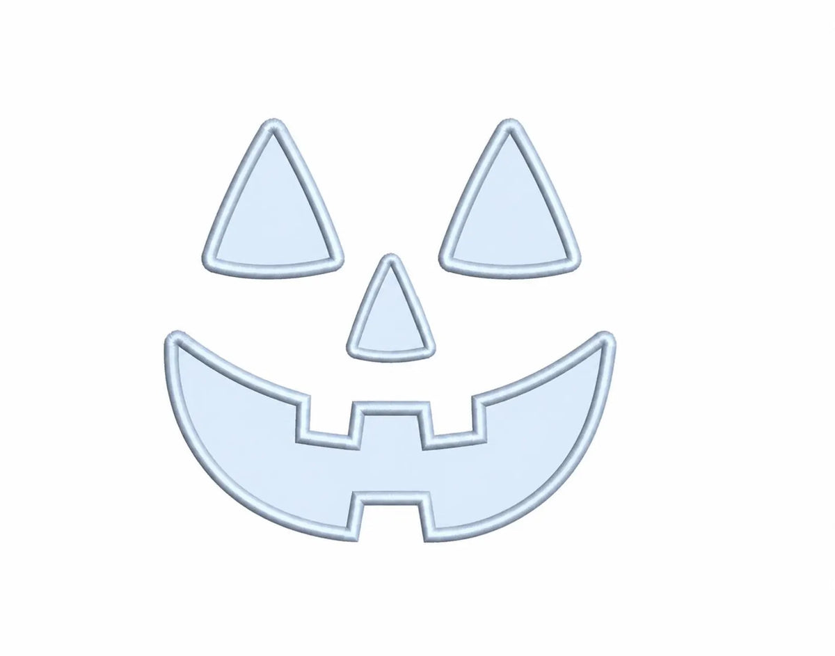 Applique Jack-O-Lantern Happy Face PES DST JEF ++ Machine Embroidery Design, 5 Sizes, in-the-hoop project, Instant Download, pumpkin
