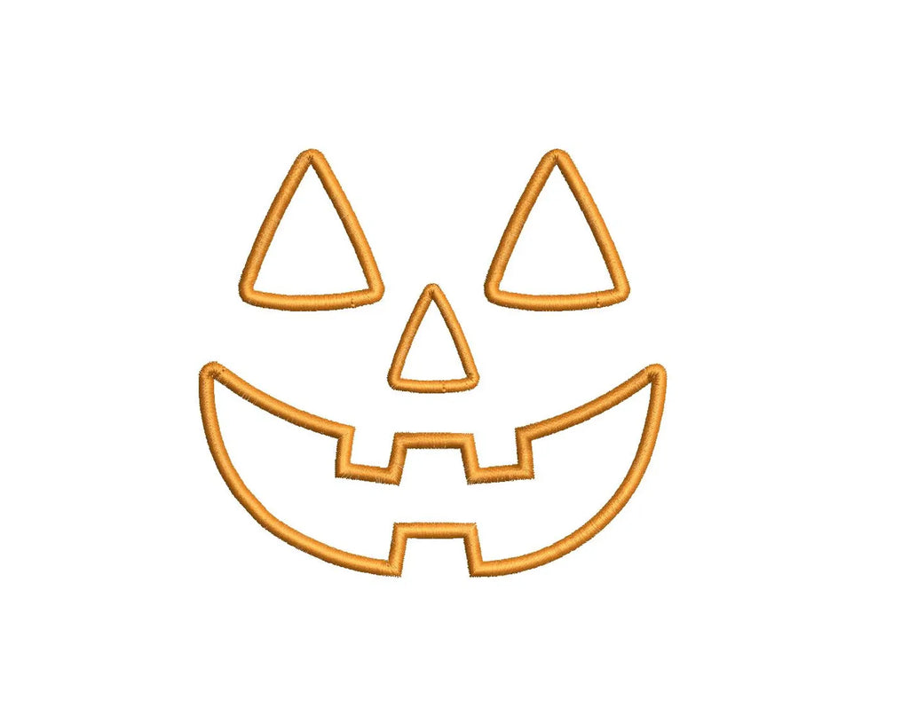 Applique Jack-O-Lantern Happy Face PES DST JEF ++ Machine Embroidery Design, 5 Sizes, in-the-hoop project, Instant Download, pumpkin
