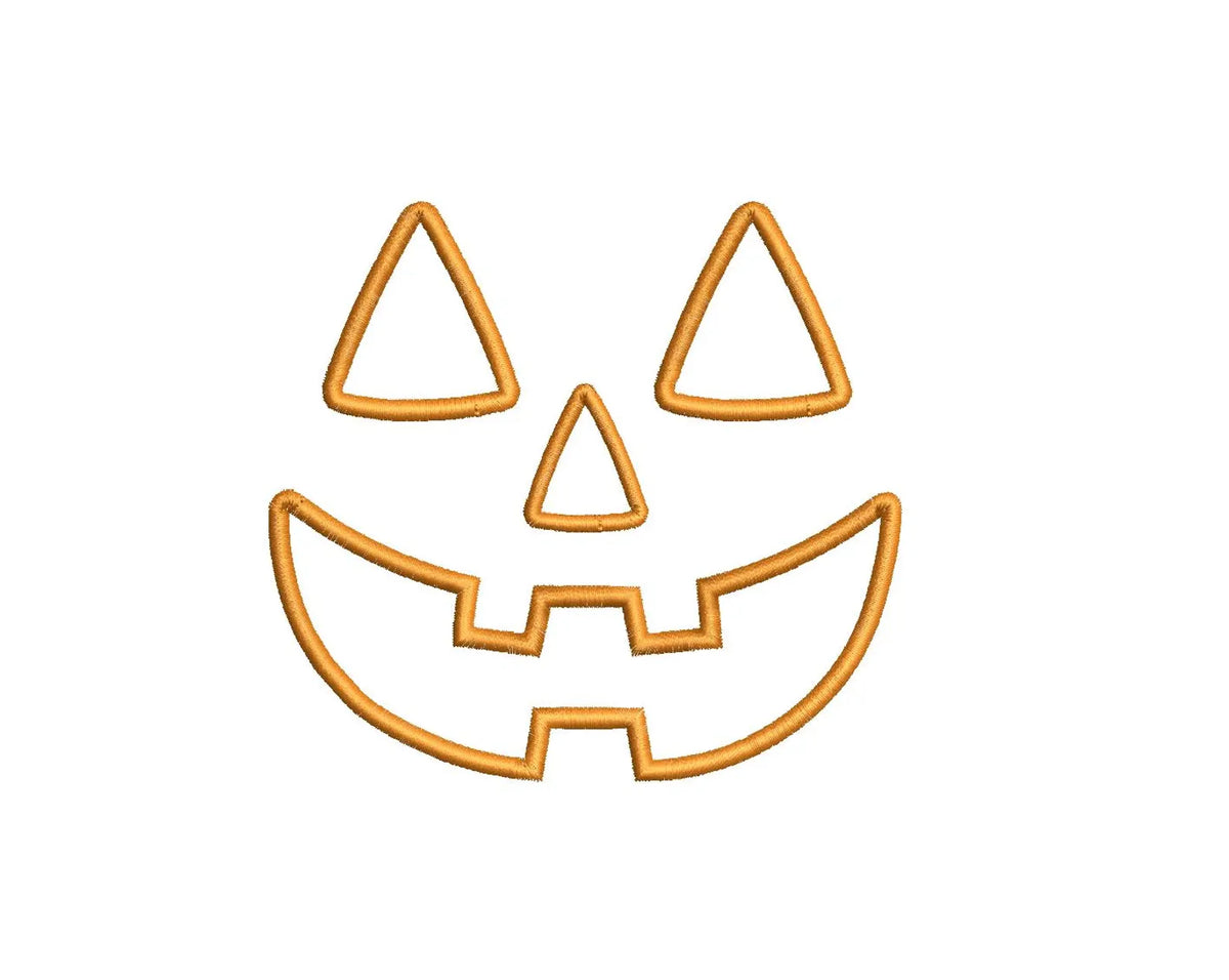 Applique Jack-O-Lantern Happy Face PES DST JEF ++ Machine Embroidery Design, 5 Sizes, in-the-hoop project, Instant Download, pumpkin