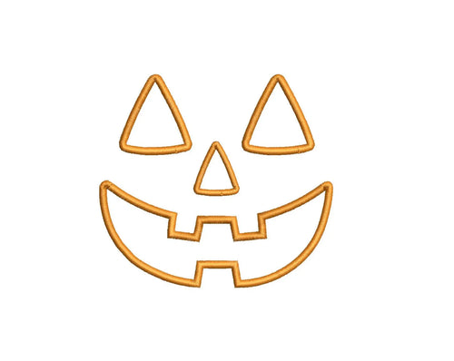 Applique Jack-O-Lantern Happy Face PES DST JEF ++ Machine Embroidery Design, 5 Sizes, in-the-hoop project, Instant Download, pumpkin